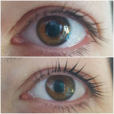 Lashlifting vorher und nachher